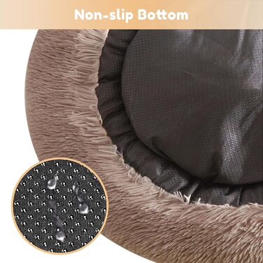 Western Home Dog Bed Run, Fluffy Cat Bed, Dog Cushion for Small Dogs, Washable Dog Bed, Dog Basket, Cat Basket for Sleeping 60 cm, Brown
