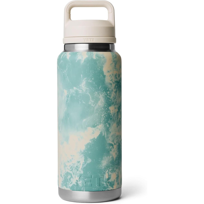 Термос-пляшка YETI Rambler 1л з нержавіючої сталі з герметичною кришкою Chug Cap для гарячих та холодних напоїв, Charcoal