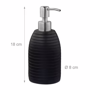 Relaxdays Stainless Steel Soap Dispenser with Grooves