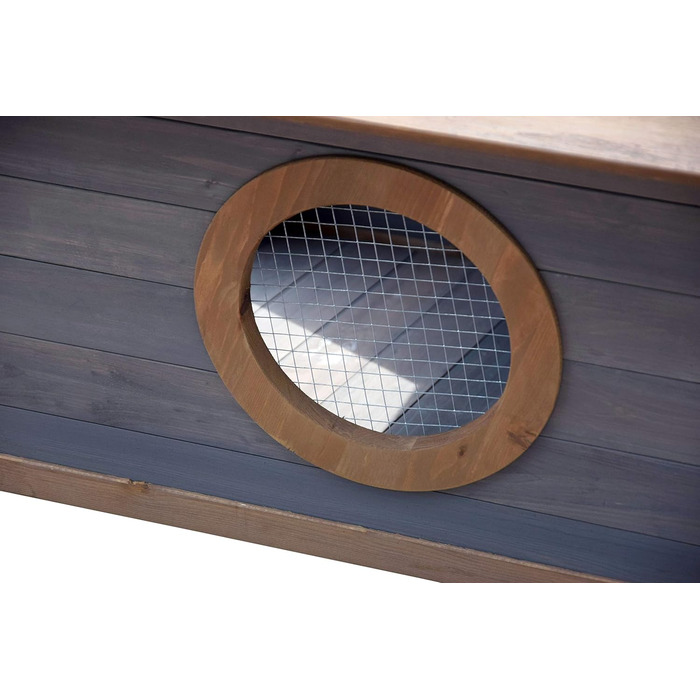 Будка для собак 'Hubi' Dobar® - Будка для собак з масивного дерева, розмір L, 90x77x109 см, коричнево-сіра