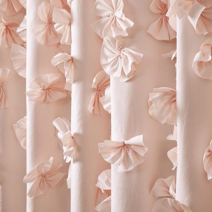 Шторка для душу Lush Decor Riley, 183x183 см, з бантиками, рожева
