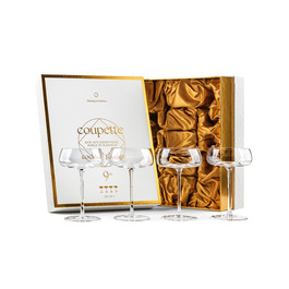 Набір келихів Coupette для коктейлів та шампанського, 4 шт. | 260 мл, кришталь, довгий ніж | для Мартіні, Дайкірі, Космополітен