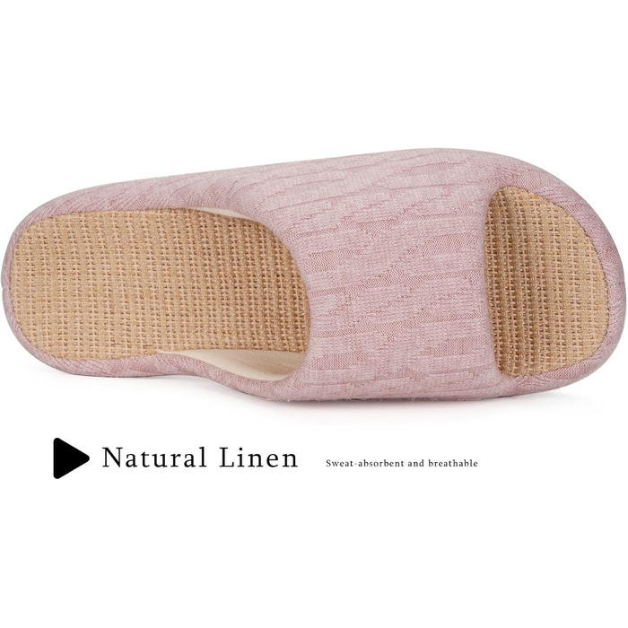 Тапочки жіночі Eagsouni з льону, зручні, з антиковзкою підошвою, з Memory Foam, для дому, рожеві (39/40 EU)