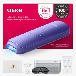 Ulike Air 3 Deluxe IPL пристрій для епіляції - безболісне видалення волосся, альтернатива лазеру, з UV-стерилізатором та гелем алое (фіолетовий)