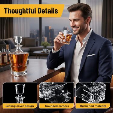 Набір віскі: декантик 800 мл, 2 келихи, 8 каменів, набір віскі та келихів