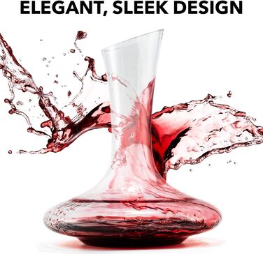 Le Chateau Decanter - Mouth-blown, lead-free crystal wine decanter - Wine decanter for aerating red wine - Wine accessory for a bottle of wine (750 ml)
