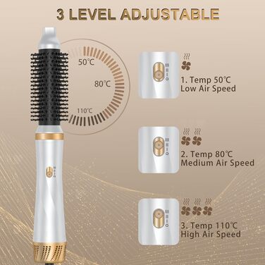 Фен-щітка 5 в 1 для волосся: стайлер, плойка, об'єм, локони