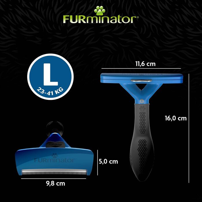 Furminator для собак великих порід: щітка для видалення підшерстка, покращене моделювання (довгошерсті)