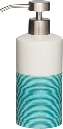 Дозатор для мила Sealskin Doppio, з натурального порцеляни, без свердління, для ванної кімнати та кухні, ручний розпис (Аква, Single)