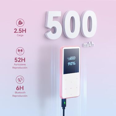 MP3 плеєр AGPTEK 64GB Bluetooth 5.3, 2.4