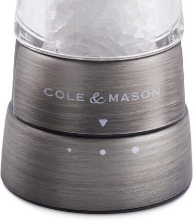 Cole & Mason H332028 Derwent Titan Salt and Pepper Mill, 2-Piece Set, Manual, Stainless Steel/Acrylic, 190mm, Precision+, Gift Set