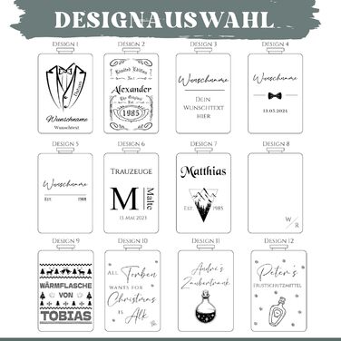 Набір фляг з гравіюванням - персоналізований з іменем - ідеальний подарунок на весілля та для чоловіків - нержавіюча сталь (Дизайн 8)