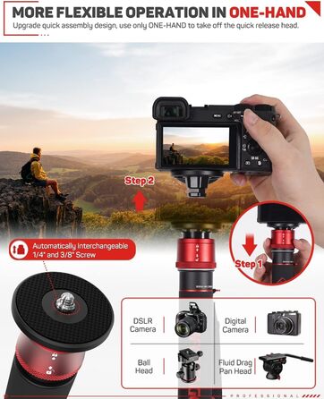 Монопод IFOOTAGE Cobra 3 A180T для камер Sony, Nikon, DSLR, з алюмінію, до 8 кг