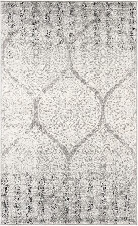 Килим SAFAVIEH Distressed для вітальні, їдальні, спальні - колекція Madison, короткий ворс, 155 x 229 см (сірий та слонова кістка, прямокутний)