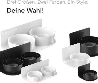 Миска для собак Draiax ElegantFeed M з кераміки – чорна, з матовим зовнішнім та глянцевим внутрішнім покриттям