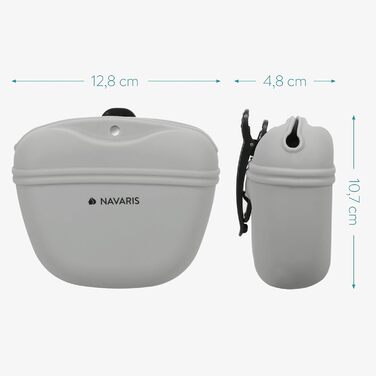 Набір з 2 Silikon Futterbeutel Navaris для собак - 2шт. Фурнітура для ласощів, сухого та вологого корму. Сірий & Червоний (Сірий & Синій)