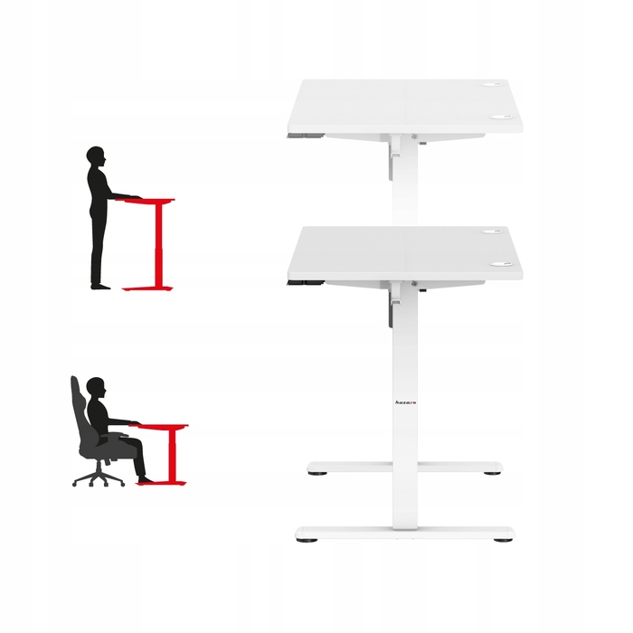 Електричний стіл для роботи 100 см Huzaro Hero 7.9 White з плавним регулюванням висоти