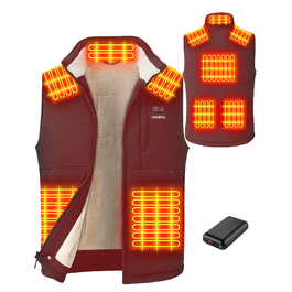 Обогреваемая жилетка для мужчин с PowerBank 20000mAh, 7.4V, флісова підкладка, 3 режими, для повсякденного використання, чорний