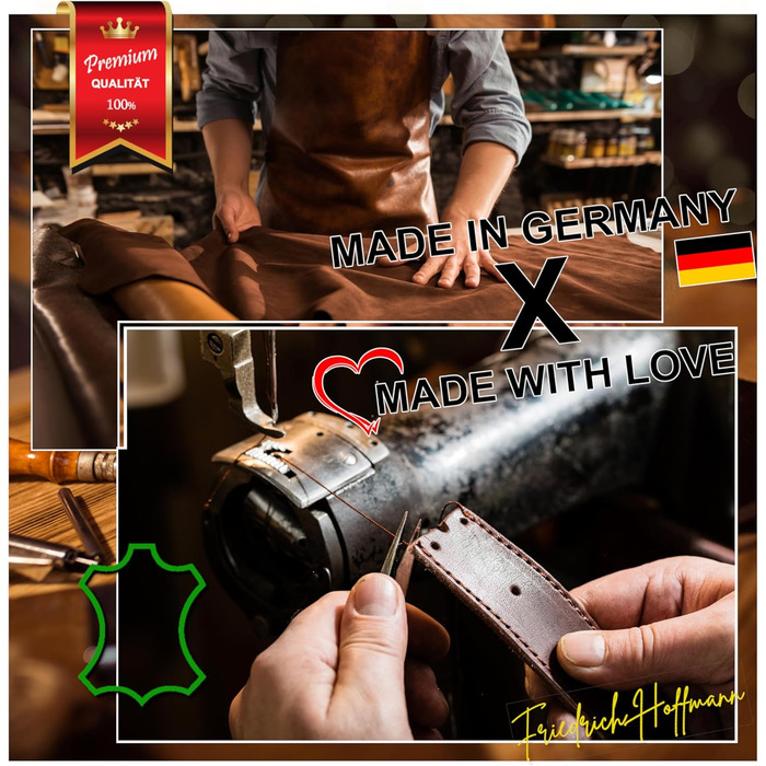 Жіночий шкіряний ремінь Friedrich Hoffmann чорний, ширина 4 см, Made in Germany - 100 см