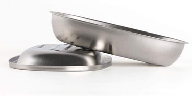 Миска для мила CASACLAUSI з нержавіючої сталі Преміум якість для кухні та ванної кімнати, двошарова, срібна / чорна