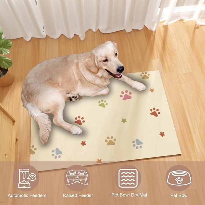 Підставка під миску для собак BLESWIN 30x50 см, вбираюча, неслизька, для цуценят, бежева