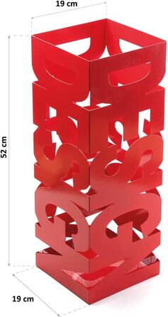 Versa Modern Umbrella Stand - Metal, White/Red - Entryway, Hallway, Living Room Organizer