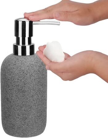 Набір аксесуарів для ванної кімнати з штучного каменю, 5 предметів: диспенсер для лосьйону, мильниця, тримач для зубних щіток, попільничка, тримач для ватних паличок, сучасний декор для ванної кімнати (сірий)