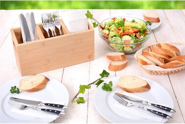 GRÄWE Bamboo Cutlery Holder with 3 Compartments
