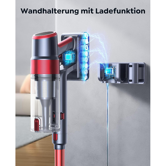 Бездротовий акумуляторний пилосос SunSare 50KPa/600W з автоматичним режимом, док-станцією та сенсорним екраном