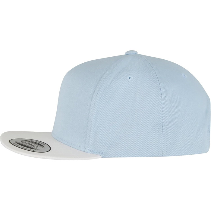 Кепка бейсболка Flexfit Unisex Classic 5 Panel Snapback, універсальний розмір, блакитний/білий