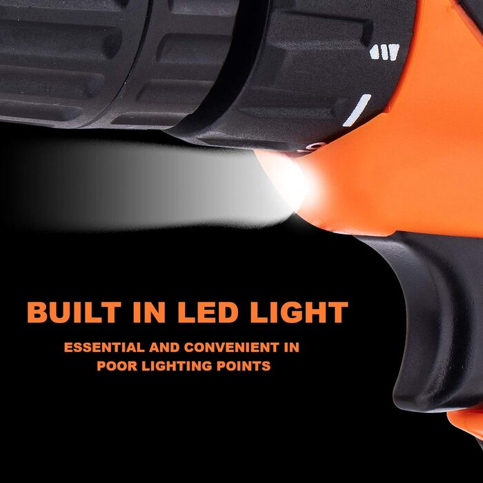 Акумуляторний дриль-шуруповерт TOPWAY 12V з акумулятором 1.3Ah, 10мм патрон, 2 швидкості, LED-підсвічування, для дому та DIY