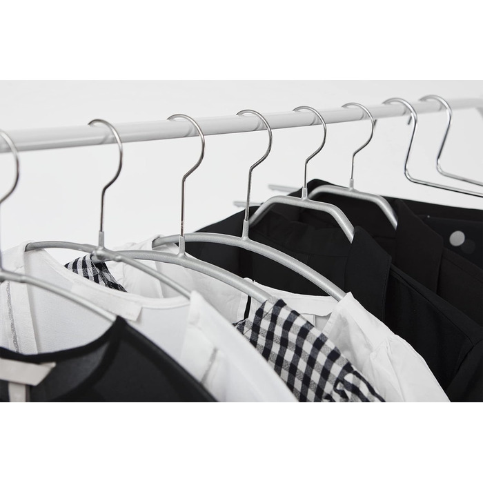 MAWA Clothes Hangers, Set of 20, Space-Saving and Non-Slip, with 360° Swivel Hook, for Blouses, Shirts, and Shirts, 36 cm, White
