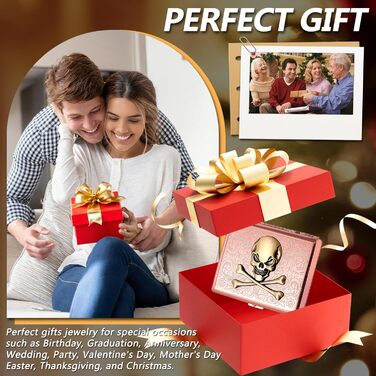 Металеве тютюнотримач вінтажний для жінок та чоловіків, на 18-20 сигарет (100 мм), з дизайном черепа та троянди