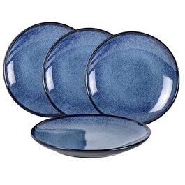 Набір тарілок UNICASA 4 шт. з порцеляни, 16 см, ідеально підходять для супу, десерту, сніданку, сервіз на 4 персони (26 см, блакитний)