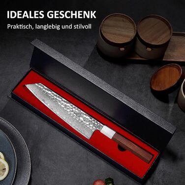 Кухонний ніж YOTSUBA Hackmesser 18 см, кухонний тесак, професійний ніж для м'яса та овочів, з ергономічною ручкою Pakkawood