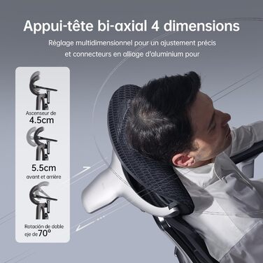 Hbada E3 Ultra Ergonomic Office Chair - Adjustable Lumbar Support, 360° Swivel, 4D Headrest, Black