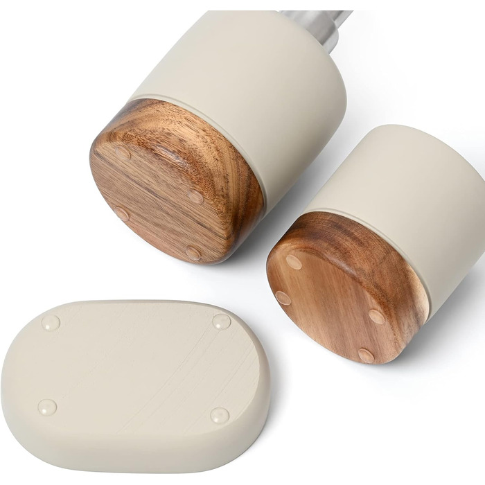 Сучасний набір аксесуарів для ванної кімнати Creativefine з дерева, 3 шт. (дозатор для мила, мильниця, тримач для зубних щіток)