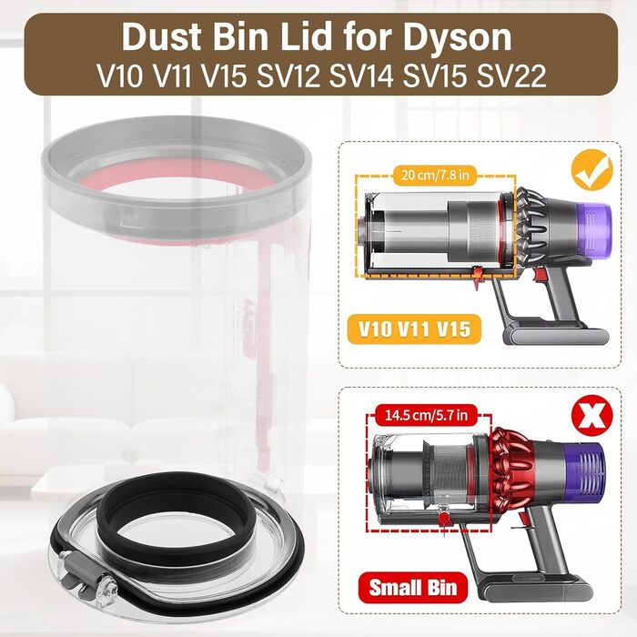 Контейнер для пилу AiLomey (замінник) для пилососів Dyson V12 Detect Slim, V10 Digital Slim. Сумісний з моделями V11, V15. Номер деталі 965272-01