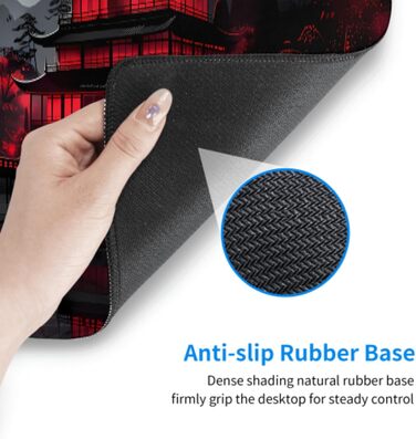 Килимок для миші Anime-стиль, 90 x 40 см, чорно-червоний, для геймінгу та офісу