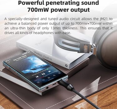 FiiO JM21 - портативний цифровий музичний плеєр, аудіоплеєр, чорний