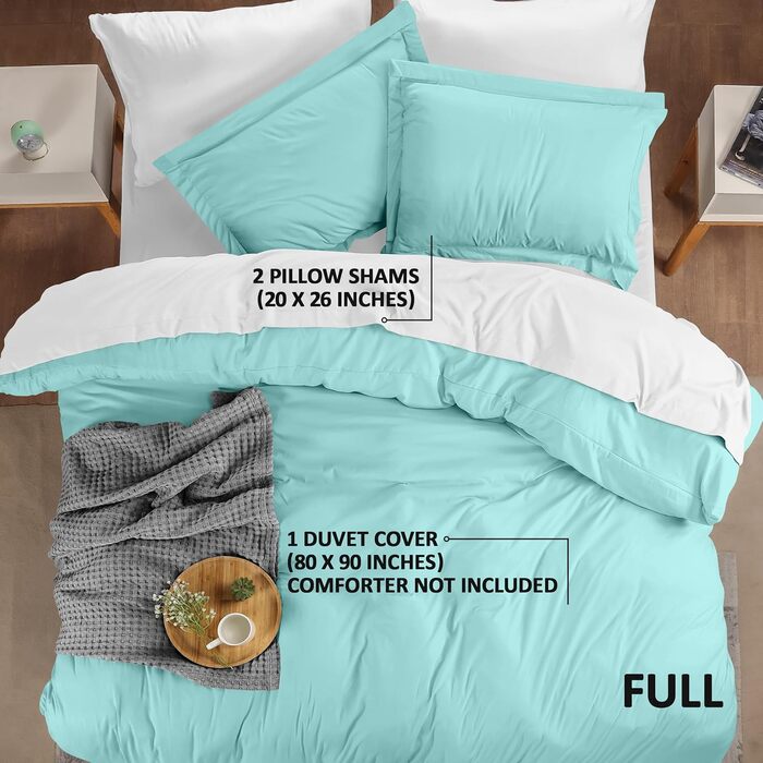 Комплект постільної білизни Utopia Bedding: ковдра 203x228 см, 2 наволочки, мікрофібра, блакитний