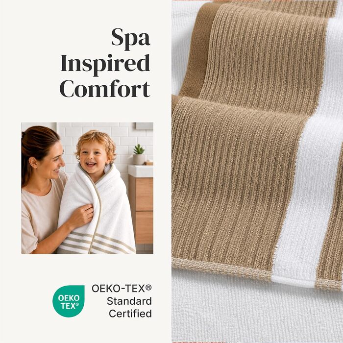 Набір рушників для ванної Modern Threads, 6 предметів: 2 банні, 2 гігієнічні та 2 маленькі рушники, швидкосохнучі, колір гірчичний (Medium)