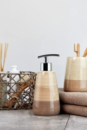 Дозатор для мила WENKO Pottery з кераміки, 0.36 л, бежевий