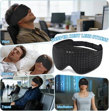 3D Маска для сну з навушниками Bluetooth V5.4: Комфортний сон, подорожі, релакс