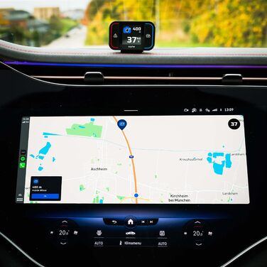 Радар-детектор Saphe Drive Pro для авто з кольоровим дисплеєм, сумісний з CarPlay та Android Auto, сповіщення про радари і небезпеки, дані Blitzer.de, підписка на 12 місяців