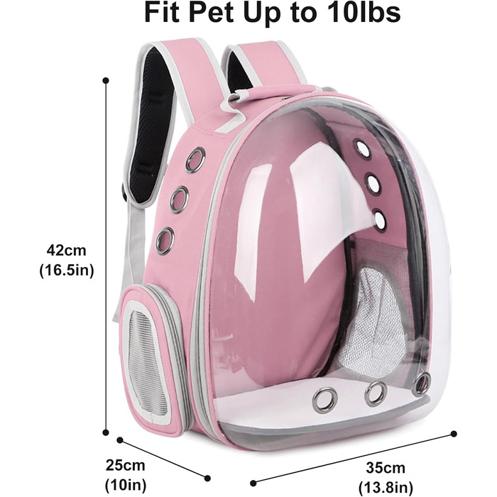 Сумка-переноска для котів, домашніх тварин, рюкзак-переноска, передня кишеня для маленьких, середніх котів, цуценят, собак (Рожева)