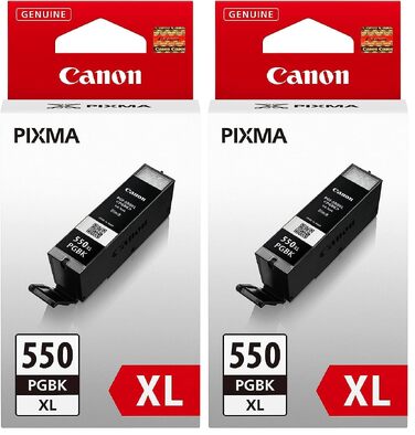 Оригінальний чорнильний картридж Canon PGI-550 PGBK чорний, XL (набір 2 шт), екологічна упаковка