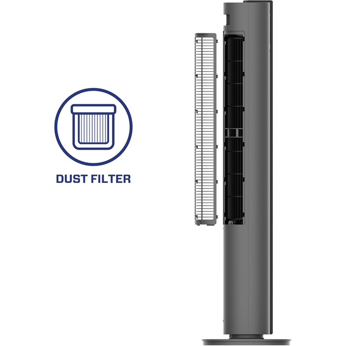 Вентилятор вежовий Smart Clean Air Optima CA-407 Luxus з фільтром, сірий/чорний - до 500 м³/год, з керуванням зі смартфона