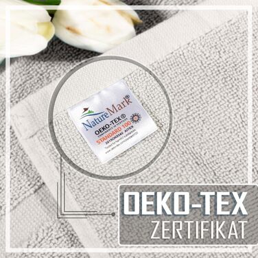 Набір килимків для ванної кімнати NatureMark, 100% бавовна, 50 x 80 см, преміум-якість, колір натуральний/кремовий (2 шт.)