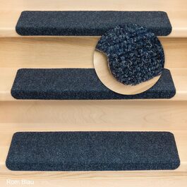 Сходинкові килимки Ramon - 15 шт. блакитні, прямокутні - без кутників